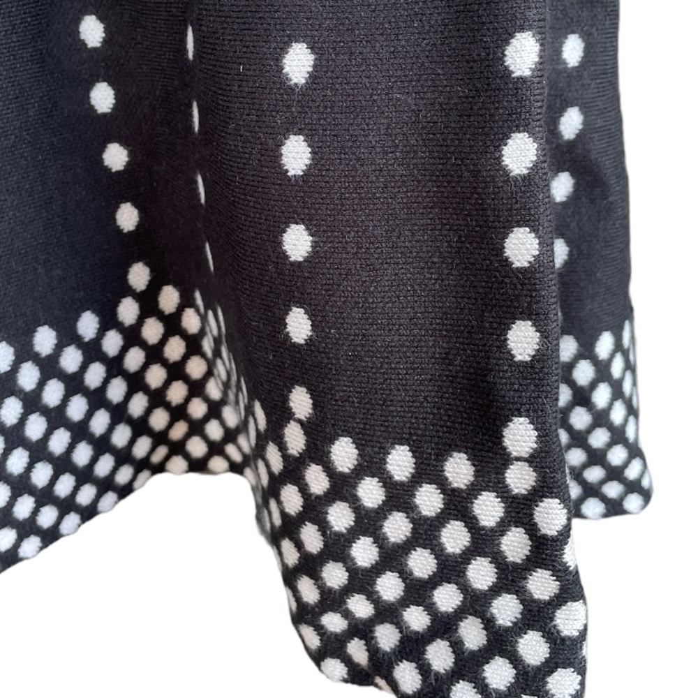 A line Sweater skirt polka dot black and white pattern size medium/large - Picture 6 of 8